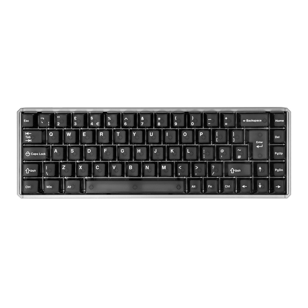 Akko MOD68 HE ISO magnetic keyboard in black with a UK ISO layout and aluminium case