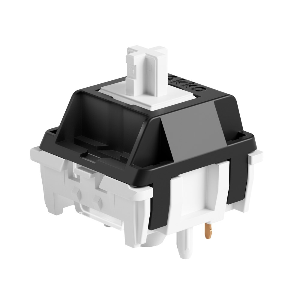 Akko Piano U1 linear switch with a black top housing and white stem
