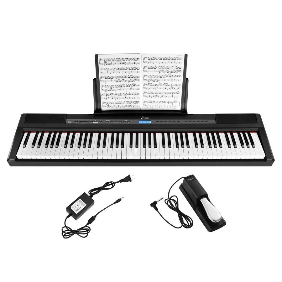 Donner DEP-20 portable digital piano with music rest, sustain pedal and power adapter